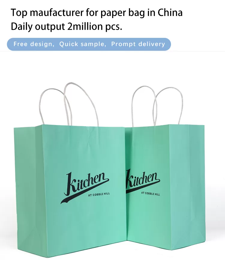 Custom Printed Kraft Paper Food Bags with Twisted Handles – Eco Takeout Packaging for R... - SKU FPB90390 - UGI Packaging