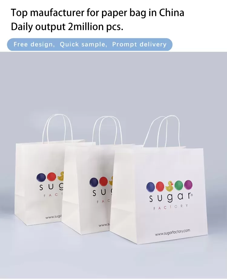 Compostable Kraft Paper Takeout Bags with Handles – Custom Logo Eco Carry Bag for Fast ... - SKU FPB90373 - UGI Packaging