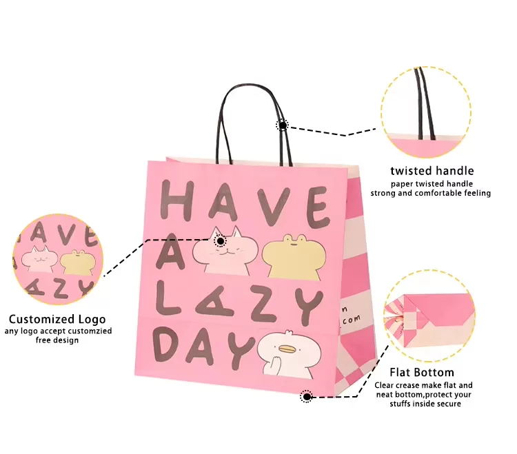 Custom Kraft Paper Bags with Handles – Eco-Friendly Brown or White Recycled Bags with L... - SKU FPB90336 - UGI Packaging