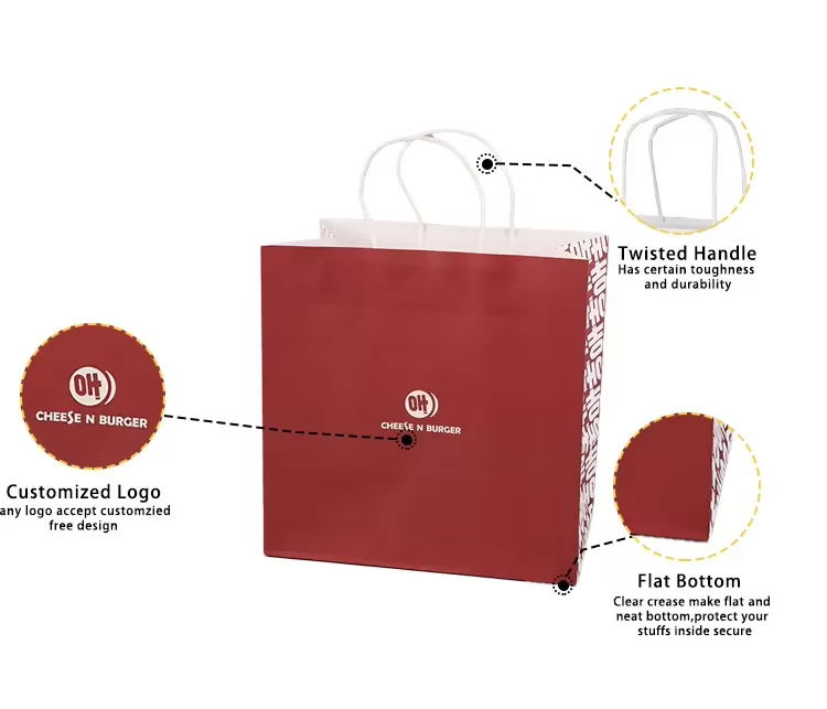 Custom Brown Kraft Paper Bags with Handles – Recyclable Heavy-Duty Cowhide Bags with Lo... - SKU FPB90359 - UGI Packaging