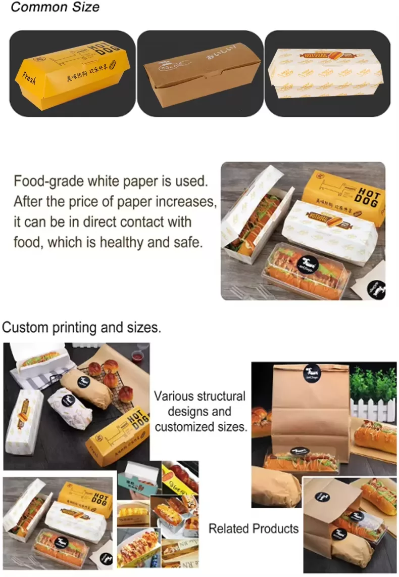 Custom Logo Paper Food Boxes – Clamshell Takeout Containers for Burgers, Hot Dogs, Sand... - SKU CPB10734 - UGI Packaging