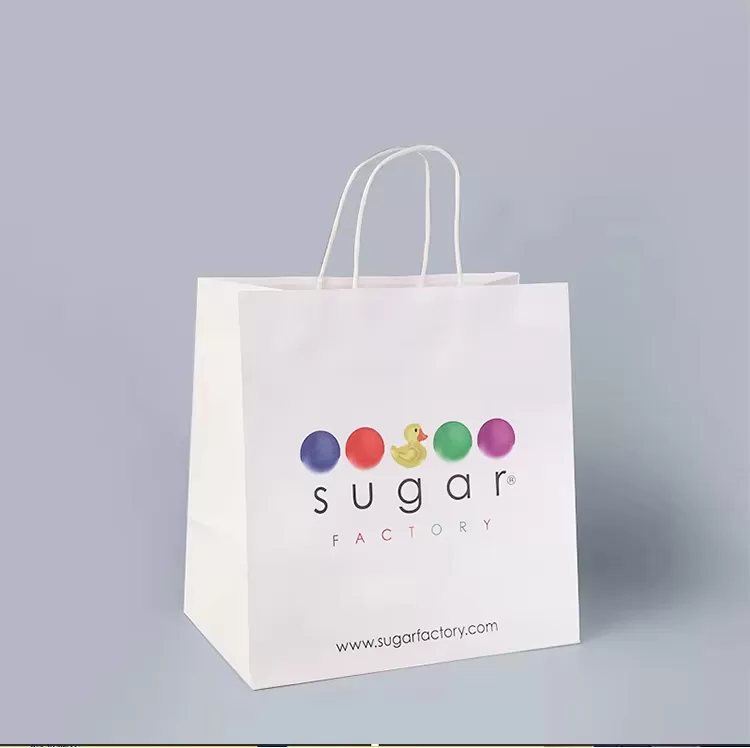 Compostable Kraft Paper Takeout Bags with Handles – Custom Logo Eco Carry Bag for Fast ... - SKU FPB90373 - UGI Packaging