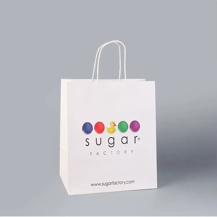 Compostable Kraft Paper Takeout Bags with Handles – Custom Logo Eco Carry Bag for Fast ... - SKU FPB90373 - UGI Packaging