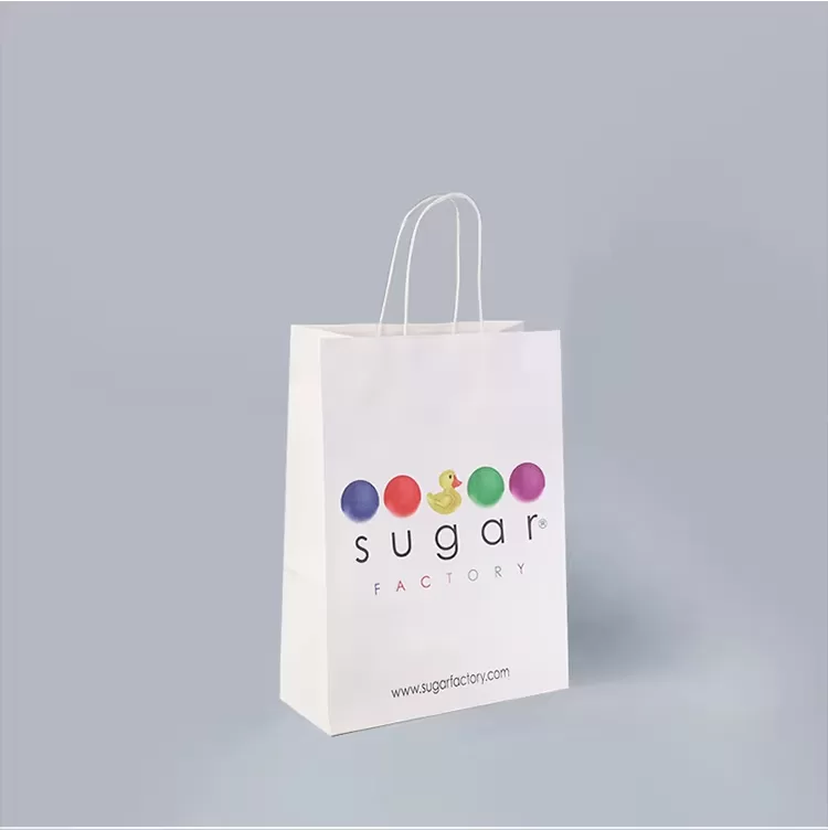 Compostable Kraft Paper Takeout Bags with Handles – Custom Logo Eco Carry Bag for Fast ... - SKU FPB90373 - UGI Packaging