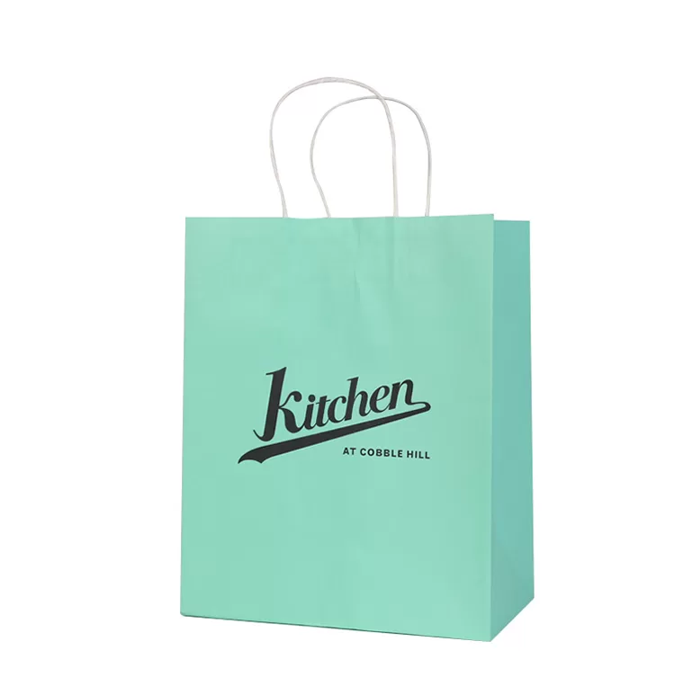 Custom Printed Kraft Paper Food Bags with Twisted Handles – Eco Takeout Packaging for R... - SKU FPB90390 - UGI Packaging