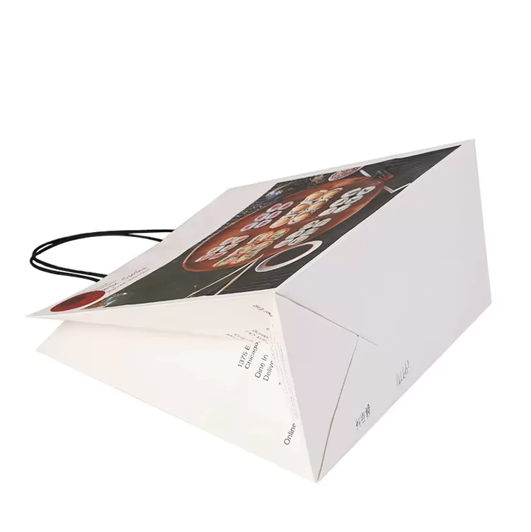 Biodegradable Kraft Paper Sushi Takeout Bags with Handles – Custom Logo Printed, Eco-Fr... - SKU FPB90353 - UGI Packaging
