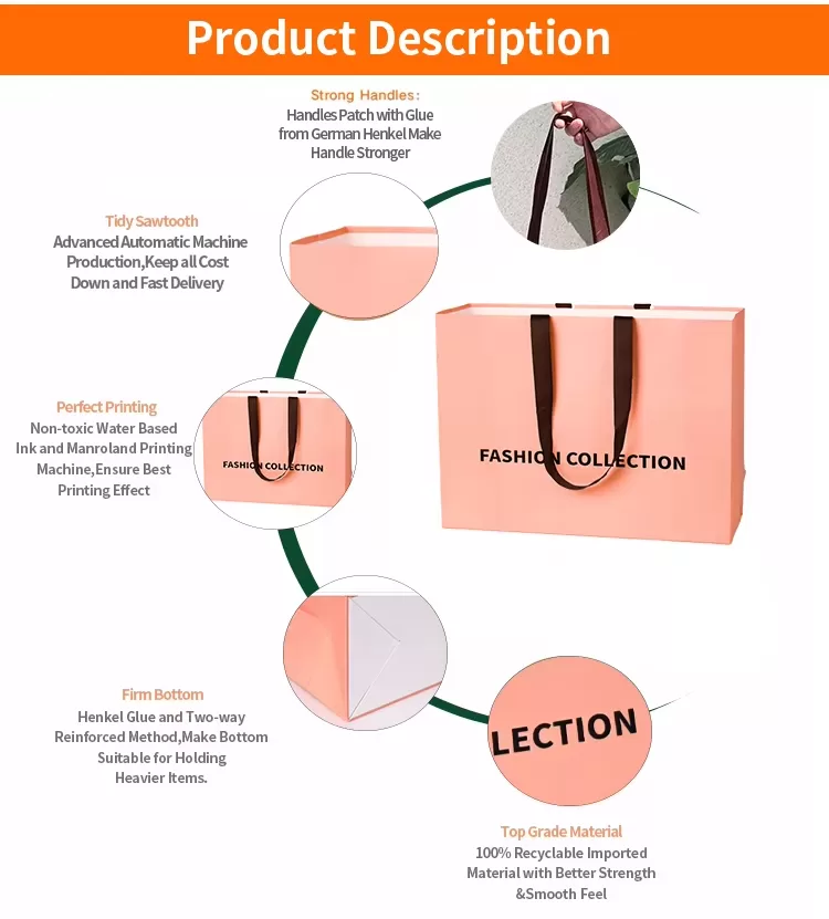 Recyclable Kraft Paper Takeout Bags with Handles – Compostable Food Packaging with Logo... - SKU FPB90381 - UGI Packaging