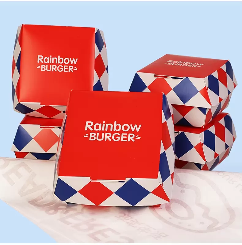 Custom Logo Disposable Burger Boxes – Kraft or White Paper Clamshell Containers for Ham... - SKU CPB10758 - UGI Packaging