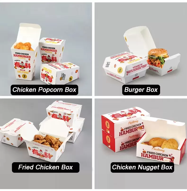 Custom Logo Disposable Burger Boxes – Kraft or White Paper Clamshell Containers for Ham... - SKU CPB10758 - UGI Packaging