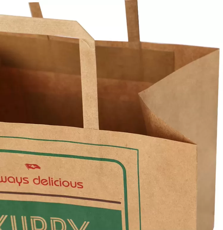 Eco-Friendly Brown Kraft Paper Takeout Bags – Biodegradable Recyclable Paper Bags with ... - SKU FPB90321 - UGI Packaging