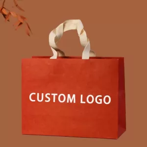 Recyclable Biodegradable Luxury Gift Paper Bags – Custom Logo Printed Shopping Bags for Small Business, Kraft Packaging with Handles for Boutique, Retail, Events (Various Sizes)