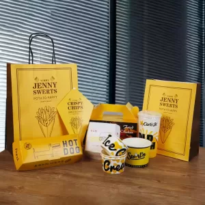 Disposable Paper Food Boxes and Bags – Kraft Fried Chicken Buckets, French Fry Bags, Egg Tart Boxes, Snack Trays – Grease-Resistant, Eco-Friendly Takeout Containers for Fast Food, Parties, Catering