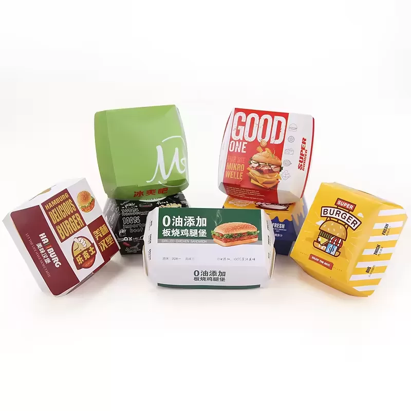 Custom Logo Fast Food Packaging Set – Kraft Paper Boxes for Burgers, Sandwiches, Hot Dogs, Popcorn, Fried Chicken – Eco-Friendly Containers for Restaurants Takeout & Events - 图片 2