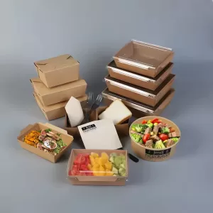 Custom Kraft Paper Salad Bowls with Lids – Disposable Containers for Lunch, Soups, Grain Bowls & Noodles – Leak-Resistant Takeout Bowls with Logo for Restaurants, Cafes & Meal Prep