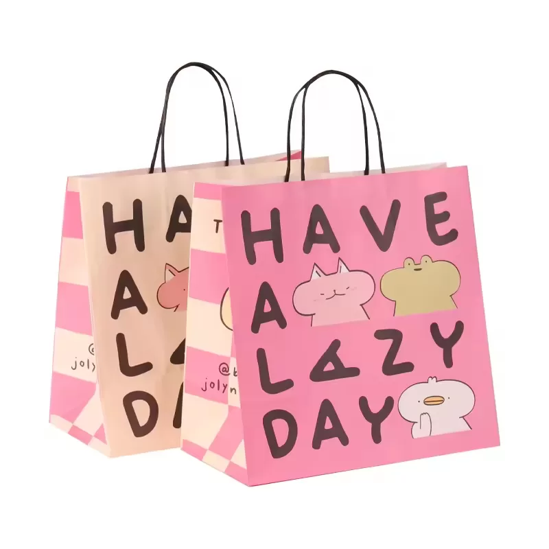 Custom Kraft Paper Bags with Handles – Eco-Friendly Brown or White Recycled Bags with Logo Print, Ideal for Food Takeout, Grocery, Gift, and Retail Use in Restaurants, Cafes, and Small Businesses.