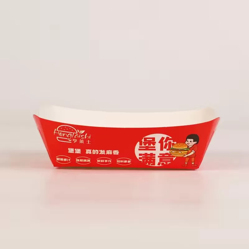 Recyclable Black Kraft Paper Food Trays – Disposable Cardboard Snack and Meal Serving Boats – Eco-Friendly, Grease-Resistant, Leak-Proof – For Parties, Catering, Takeout, BBQ, Food Trucks - 图片 2