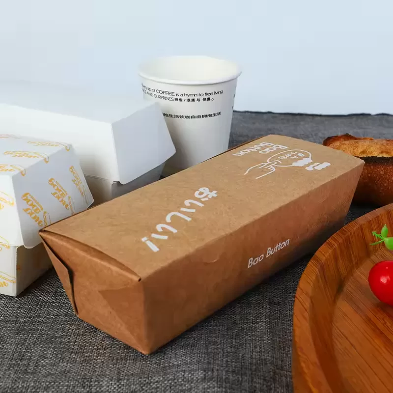 Custom Logo Paper Food Boxes – Clamshell Takeout Containers for Burgers, Hot Dogs, Sandwiches – Disposable, Eco-Friendly, Grease-Resistant for Restaurants, Cafes, Trucks - 图片 2