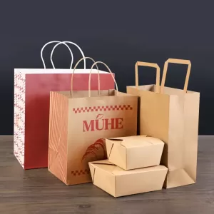Custom Brown Kraft Paper Bags with Handles – Recyclable Heavy-Duty Cowhide Bags with Logo, Sturdy Takeout Packaging for Food, Retail, Small Business, Wholesale & Bulk Orders