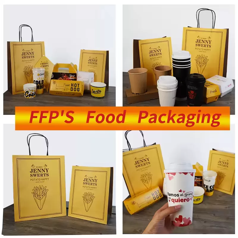 Disposable Paper Food Boxes and Bags – Kraft Fried Chicken Buckets, French Fry Bags, Egg Tart Boxes, Snack Trays – Grease-Resistant, Eco-Friendly Takeout Containers for Fast Food, Parties, Catering - 图片 2