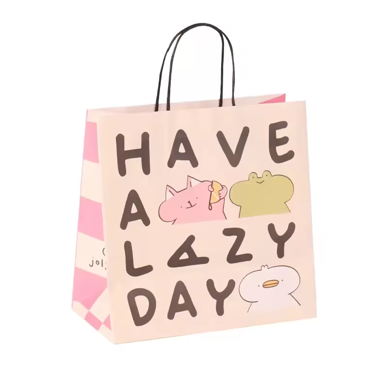 Custom Kraft Paper Bags with Handles – Eco-Friendly Brown or White Recycled Bags with Logo Print, Ideal for Food Takeout, Grocery, Gift, and Retail Use in Restaurants, Cafes, and Small Businesses. - 图片 3