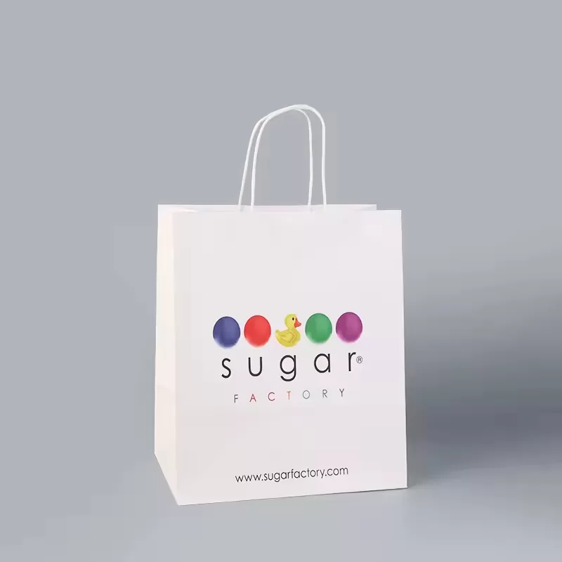 Compostable Kraft Paper Takeout Bags with Handles – Custom Logo Eco Carry Bag for Fast Food, Restaurant, Deli, Café, Bakery – 100% Recycled Paper, Grease-Resistant & Strong - 图片 4