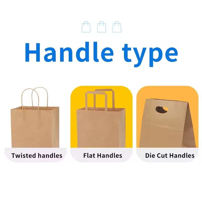 100% Recyclable Kraft Paper Food Bags with Handles – Compostable Takeout Totes with Custom Logo, Eco Restaurant Packaging for Sandwiches, Meals, Snacks, Bakery & Café Carry Out Use - 图片 4