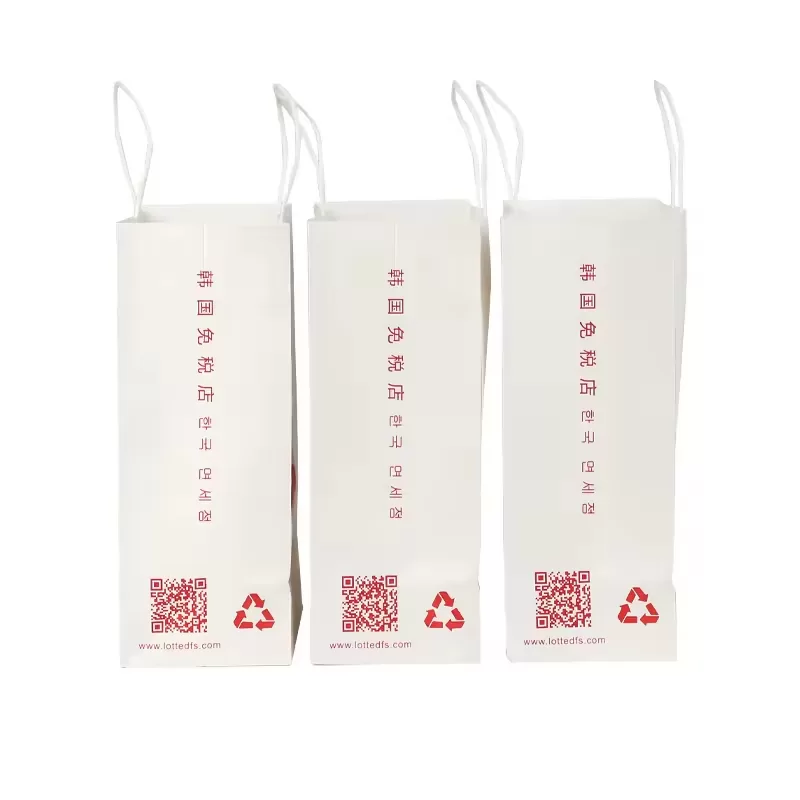 Custom White Kraft Paper Shopping Bags with Handles – Printable Logo Tote Bag for Takeout, Food Delivery, Duty-Free Stores, Retail Packaging, Cafés & Bakeries – Eco-Friendly & Reusable - 图片 4