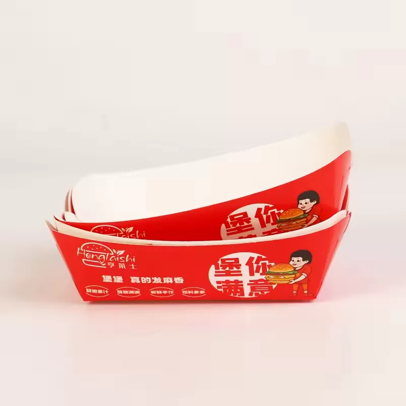 Recyclable Black Kraft Paper Food Trays – Disposable Cardboard Snack and Meal Serving Boats – Eco-Friendly, Grease-Resistant, Leak-Proof – For Parties, Catering, Takeout, BBQ, Food Trucks - 图片 4