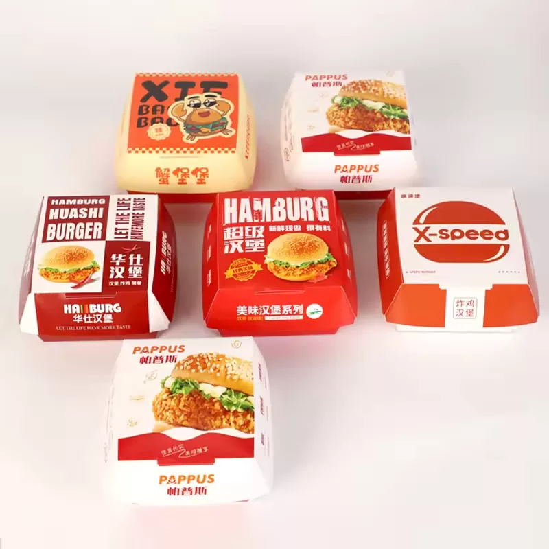 Custom Logo Fast Food Packaging Set – Kraft Paper Boxes for Burgers, Sandwiches, Hot Dogs, Popcorn, Fried Chicken – Eco-Friendly Containers for Restaurants Takeout & Events - 图片 4