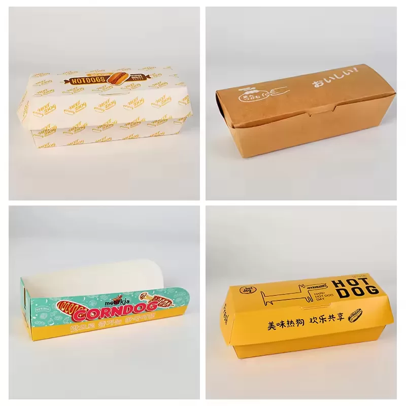Custom Logo Paper Food Boxes – Clamshell Takeout Containers for Burgers, Hot Dogs, Sandwiches – Disposable, Eco-Friendly, Grease-Resistant for Restaurants, Cafes, Trucks - 图片 4