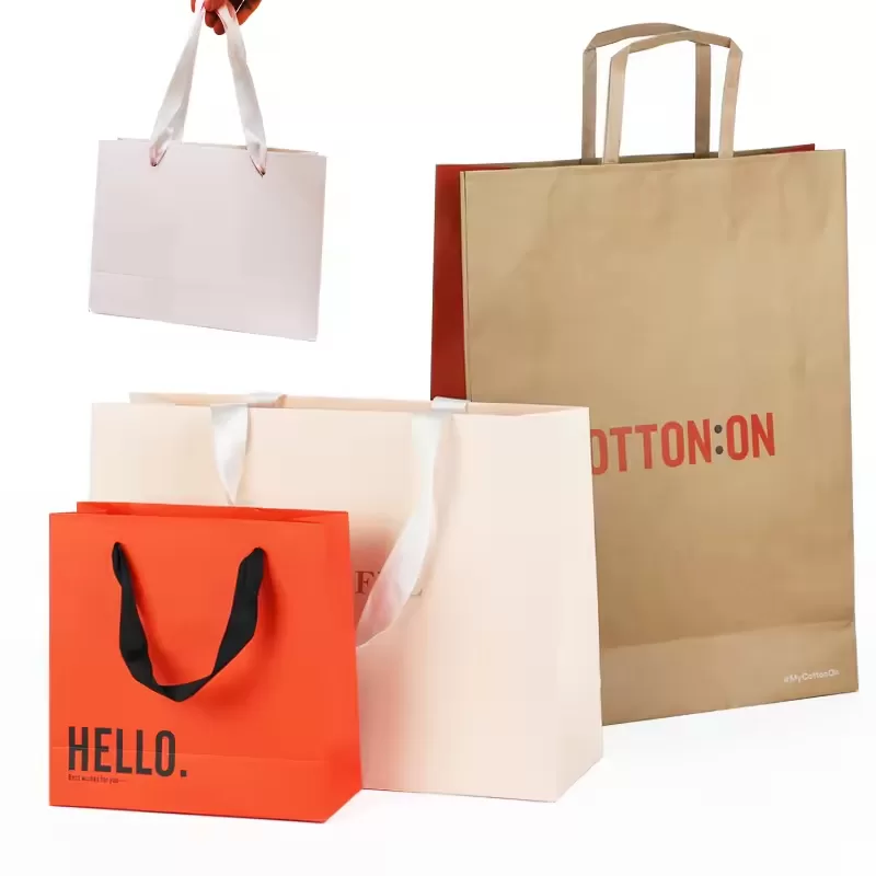 Custom Kraft Paper Bags with Die-Cut Handles – Personalized Recyclable Packaging with Logo for Food Takeout, Retail, Gifts, Cosmetics, Perfume, Jewelry & Small Business Branding - 图片 4