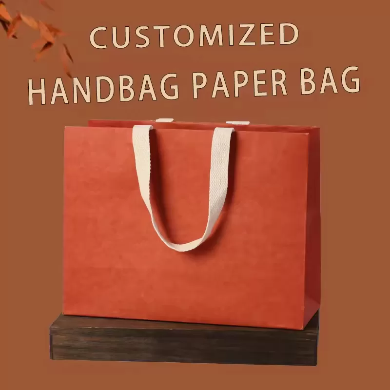Recyclable Biodegradable Luxury Gift Paper Bags – Custom Logo Printed Shopping Bags for Small Business, Kraft Packaging with Handles for Boutique, Retail, Events (Various Sizes) - 图片 6