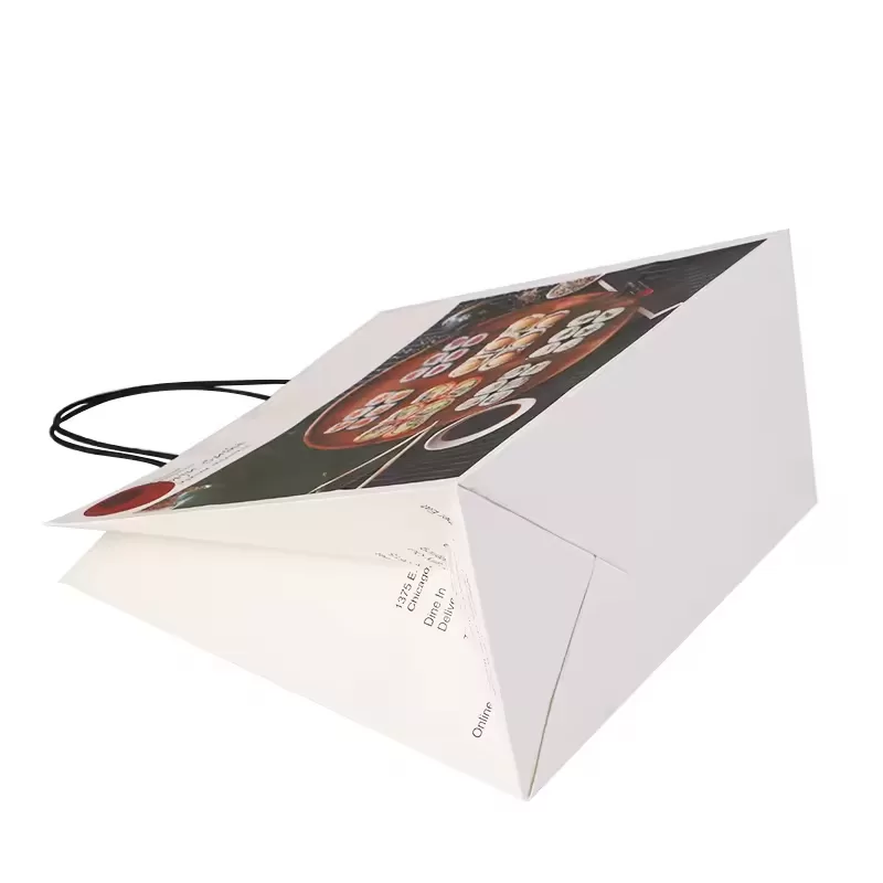 Biodegradable Kraft Paper Sushi Takeout Bags with Handles – Custom Logo Printed, Eco-Friendly Brown Food Packaging for Restaurants, Japanese Cuisine, Delis, and Takeaway Shops - 图片 6