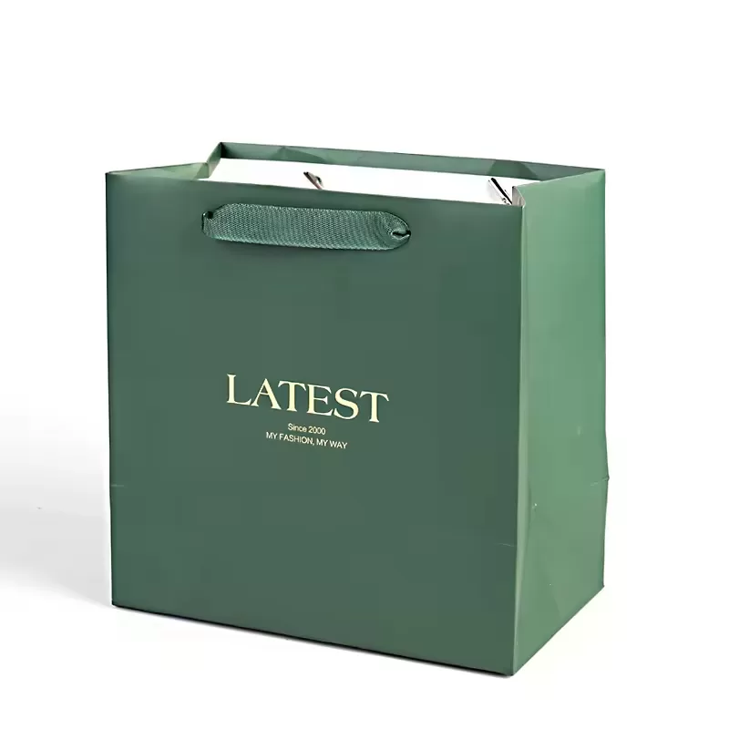 Luxury Gift Paper Bags with Ribbon Handles – Custom Logo Printed Boutique Shopping Bags, Elegant Black, White & Pink Packaging for Retail, Clothing, Cosmetics, Weddings & Special Events - 图片 6