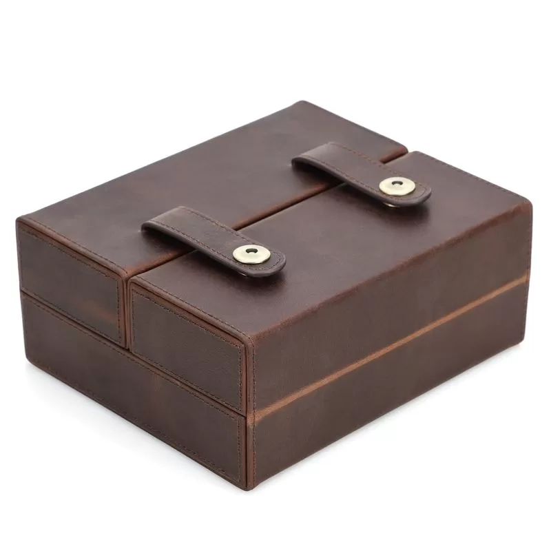 Luxury Double Open Leather Cigar Case Humidor for Travel – Portable 7-Cigar Holder with... - SKU CHB10718 - UGI Packaging