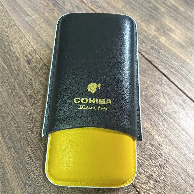 Premium Leather Cigar Travel Case for 3 Cigars – Portable Humidor with Spanish Cedar Li... - SKU CHB10683 - UGI Packaging