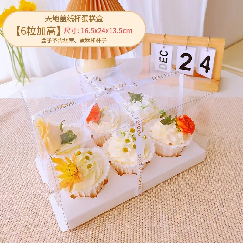 Clear Cupcake Boxes with Handle – 2/4/6/12 Slot Clear PET Plastic Containers – Durable Takeout & Display Holders for Cupcakes, Perfect for Birthdays, Weddings, Parties, Bakeries - 图片 4