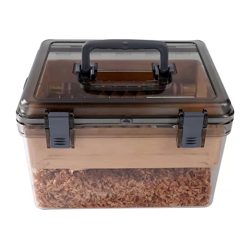 Premium Cigar Humidor Box with Transparent Lid – Spanish Cedar Wood & Food-Grade PS – Airtight Seal for Moisture Retention, Odor Resistance, Ideal for Keeping Cigars Fresh, and Aromatic