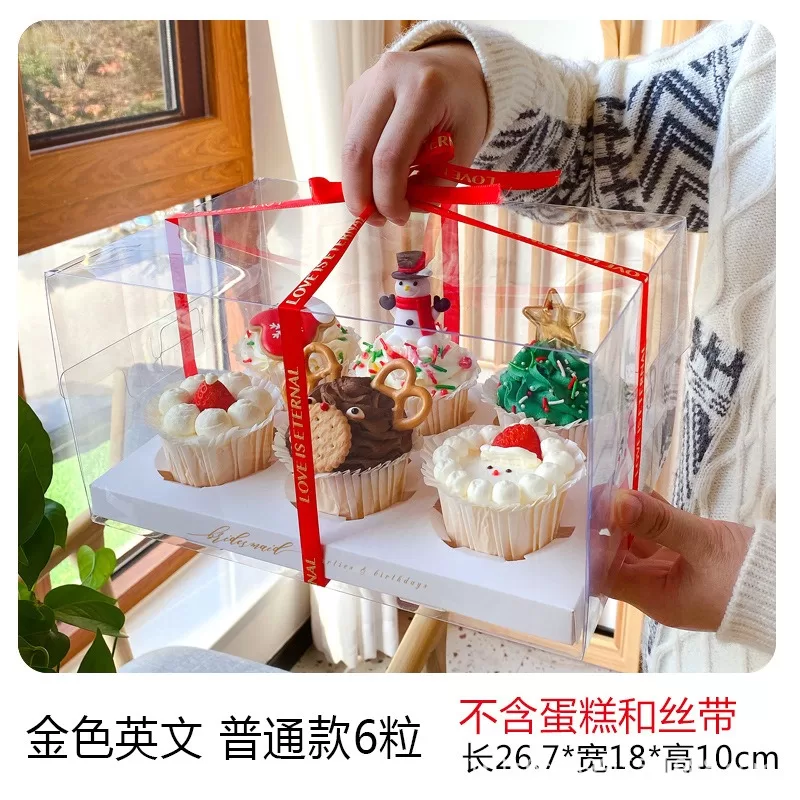 Clear Cupcake Boxes with Handle – 2/4/6/12 Slot Clear PET Plastic Containers – Durable ... - SKU CCB60021 - UGI Packaging