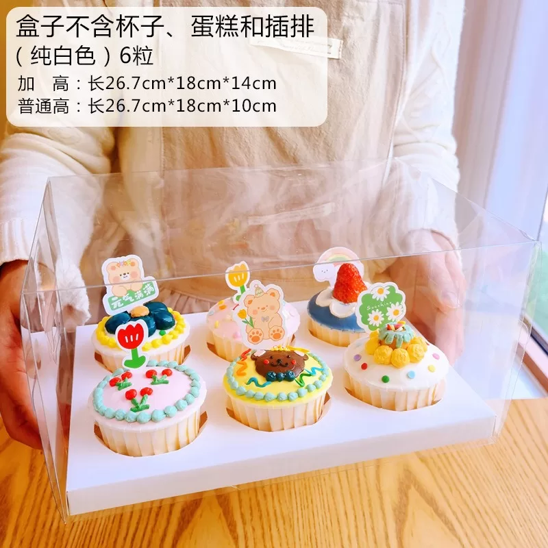 Clear Cupcake Boxes with Handle – 2/4/6/12 Slot Clear PET Plastic Containers – Durable ... - SKU CCB60021 - UGI Packaging