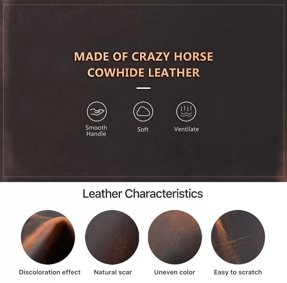 leather cigar travel humidor 🥃 – Crazy Horse cowhide 4-slot portable humidor with dual ... - SKU CHB10734 - UGI Packa...