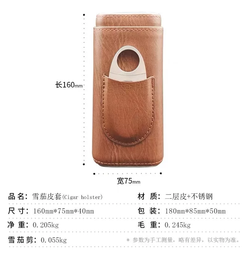 Premium Leather Cigar Case Holder with Cedar Wood Lining – Handcrafted Cowhide Travel H... - SKU CHB10770 - UGI Packaging