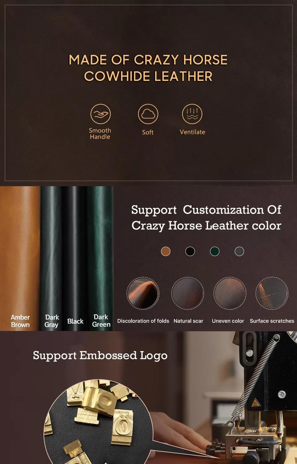 Premium Crazy Horse Leather Cigar Travel Case for Men – Vintage Humidor Box Holds 6 Cig... - SKU CHB10726 - UGI Packaging