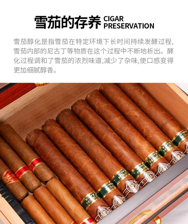 Luxury Cedar Wood Cigar Humidor Cabinet with Hygrometer, Humidifier, Glass Door, 3 Draw... - SKU CHB10692 - UGI Packaging