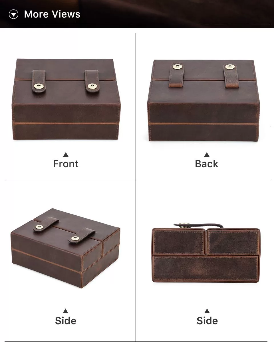 Premium Leather Cigar Travel Humidor Case – Holds 7 Cigars with Hygrometer, Cutter Slot... - SKU CHB10758 - UGI Packaging