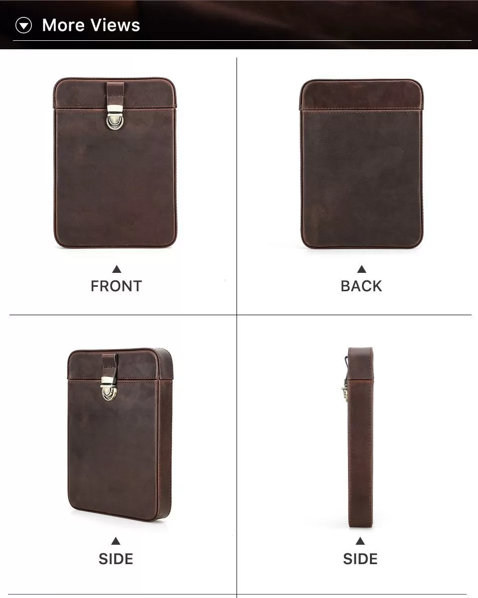 Premium Crazy Horse Leather Cigar Travel Case for Men – Vintage Humidor Box Holds 6 Cig... - SKU CHB10726 - UGI Packaging