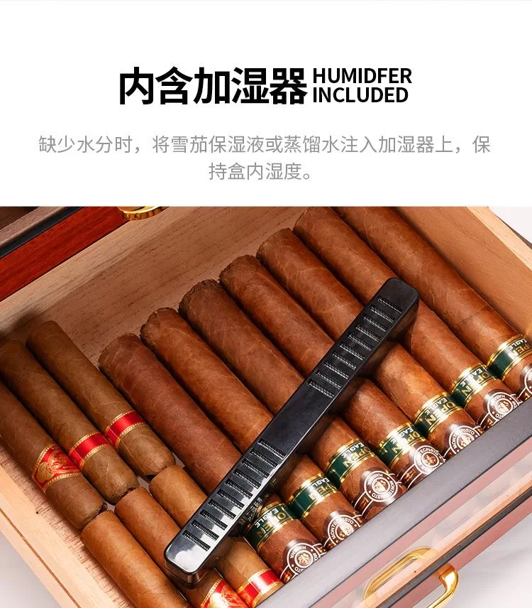 Luxury Cedar Wood Cigar Humidor Cabinet with Hygrometer, Humidifier, Glass Door, 3 Draw... - SKU CHB10692 - UGI Packaging