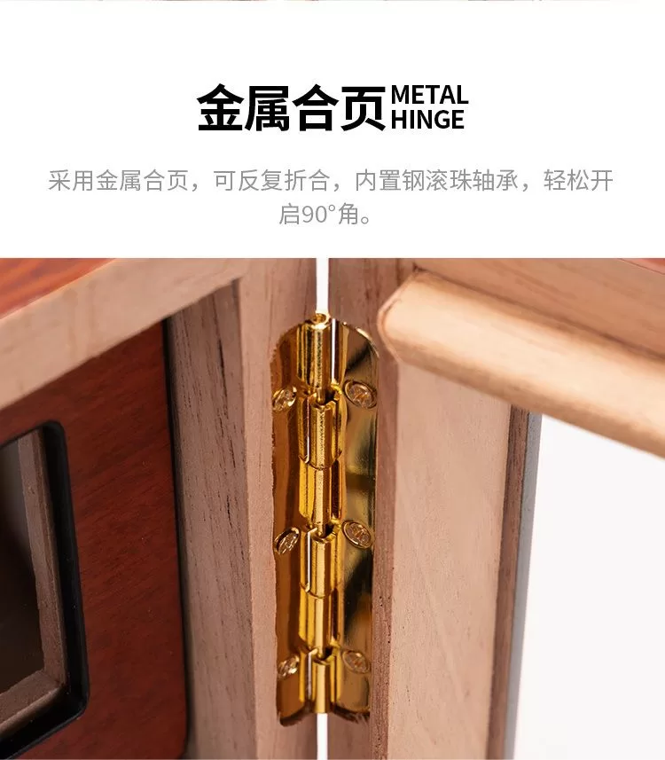 Luxury Cedar Wood Cigar Humidor Cabinet with Hygrometer, Humidifier, Glass Door, 3 Draw... - SKU CHB10692 - UGI Packaging