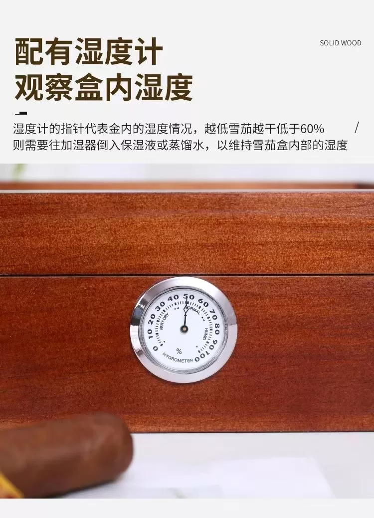 Premium Cedar Wood Cigar Humidor Box with Glass Top and Hygrometer – Large Capacity Sto... - SKU CHB10782 - UGI Packaging