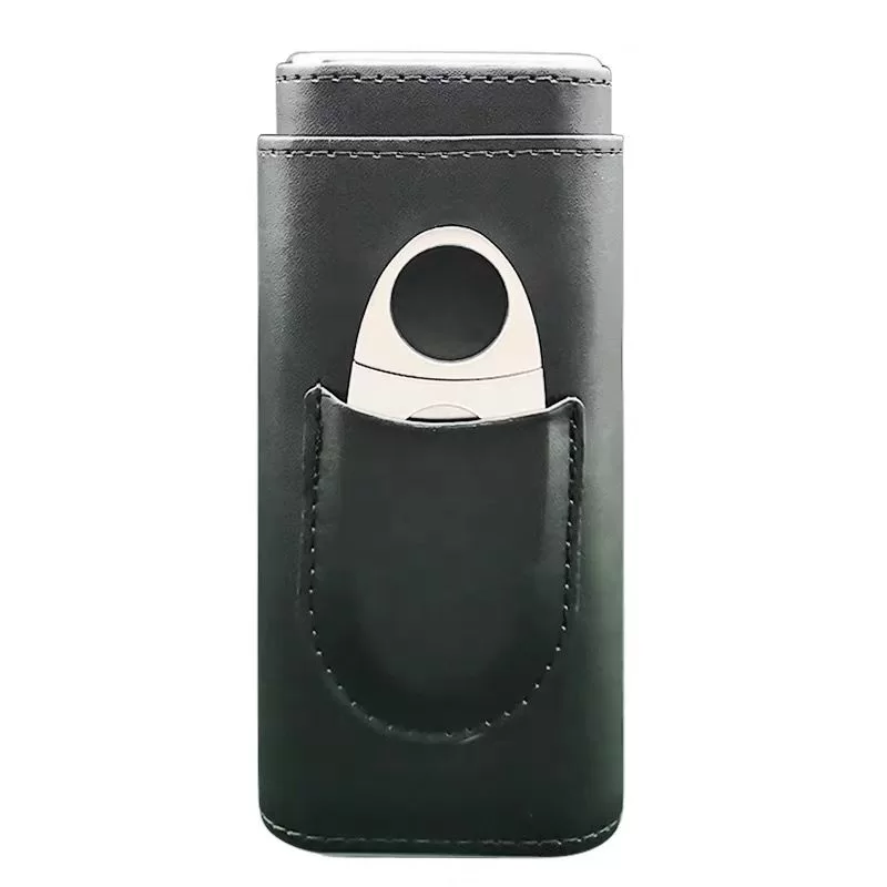 Premium Leather Cigar Case Holder with Cedar Wood Lining – Handcrafted Cowhide Travel H... - SKU CHB10770 - UGI Packaging